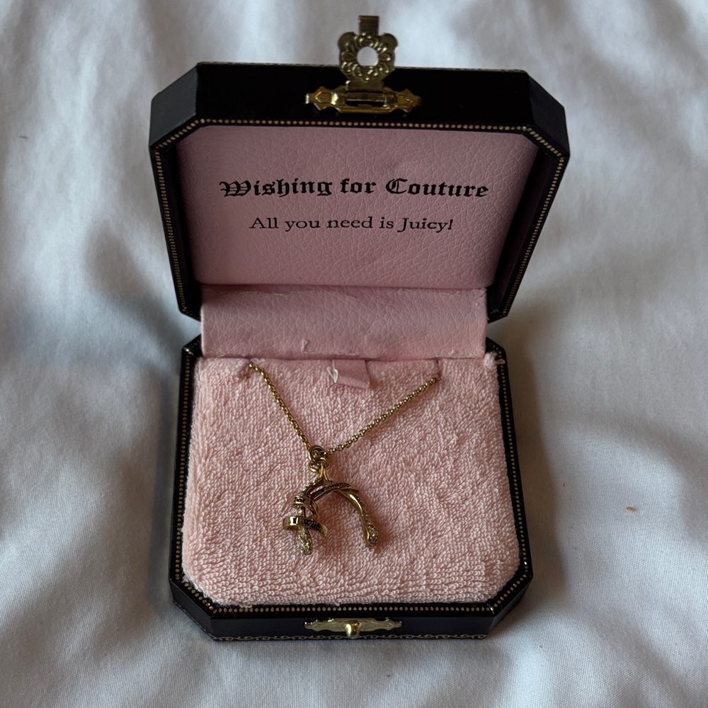 Juicy couture Gold Wishbone Pendant Necklace